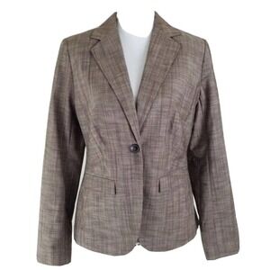 Apt. 9~Women's Size 8~Brown Plated Blazer 1 Button Career Ware Jacket NWT $60.00